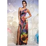 Terani Couture Junior Girl Size 2-16 Colorful Print Jersey Formal Gown