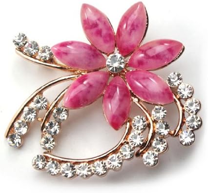 JADE Olines Fashion Brooches Golden Plated Flashing Clear and Purple Rhinestones Crystals Pearls Flower Leaves Brooches Pin Clips