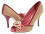 Chinese Laundry Darcie Natural/Red Peep Toe High Heel sz 8.5