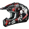 AFX Zombie Adult FX-17 Dirt Bike Motorcycle Helmet w/ Free B&F Heart Sticker Bundle - Black