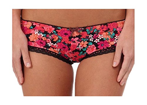 Kensie Womens Maya Micro Floral Lace Trim Nylon Cheeky Boyshort Panty