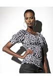 Spiegel Pink Label Control Leopard Peasant Top by Shape fx