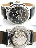 Trias Black Automatic Dual Retrograde Dual Time Zone Watch 21510S