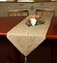 Regale Collection, Table Runner (18x72-inch Tasseled) Bisque Color, Luxury European Jacquard Linen-Cotton