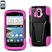 Reiko Silicon Case and Protector Cover for ZTE SONATA 4G Z740G - Retail Packaging - Hot Pink Black