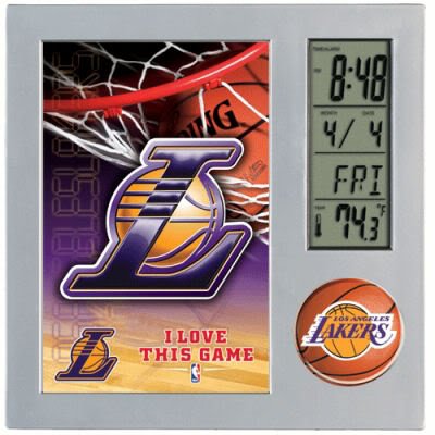Los Angeles Lakers Desk Clock with Picture Frame