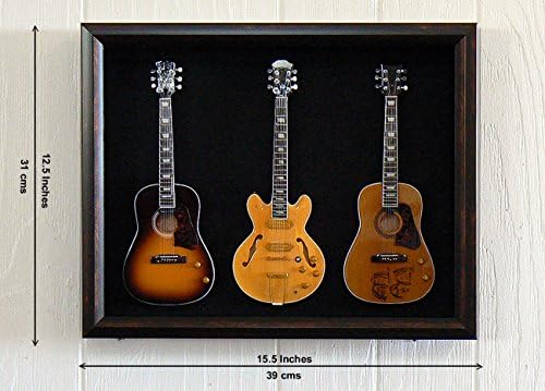 John Lennon 3 Miniature Guitars in Shadow Box