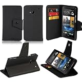 JKase Executive Series Wallet Cover Case with Credit / Business Card Holder For HTC One (M7) (Black)