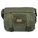 Green with Brown Trim Canvas Messenger Bag - great for commuters - students or professionals - light