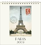 Cavallini 2009 Vintage Prints easel desk calendar 6 by 6.5 inches Cream Laid paper finish, Paris