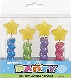 Star Birthday Candles, Assorted 4ct