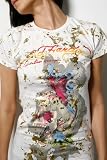 Ed Hardy - Ed Hardy - Women's Skull & Butterflies Gold Flake Sketch Tee (Off White)