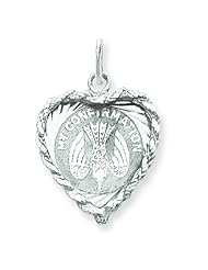 Sterling Silver Confirmation Heart Charm
