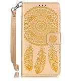 Zeebox Huawei P9 Lite ケース 二つ折り 手帳型ケース カード収納ホルダー＆ストラップ付き 横開き Huawei P9 Lite 用 カバー 生涯補償付き (イエロー)