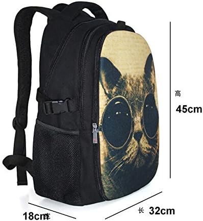 Colorfulbags® NEW HOT Selling Fashion PUG DOG 32 ounce cotton (boy & girl) Comfortable Rucksack Bookbag Satchel Shoulder Cover Outdoor School Traveling Gym Bag Office Casual Canvas Backpack Bag Washable Case Protector ,holds laptops 12" 13" 14" 15" up to 15.6 inches in size , great for traveling , office and school (The Front part is removable)