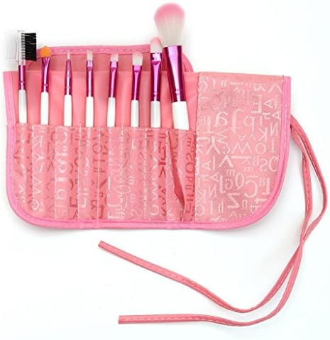 Jfnforbeauty 8pcs Professional Cosmetic Makeup Brushes Set Kit with Pink Bag Case