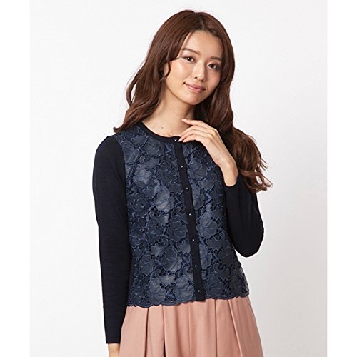 ローズティアラ（大きいサイズ）（Rose Tiara） 全3色【大きいサイズ】【Rose TiaraJewel】フラワー刺繍レザーニットカーディガン