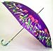 Beautiful Authentic Pure Silk Floral Umbrella, Purple Umbrella With Red Tulips and Daisies, Great Gift Idea