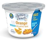 Better Bowls Sugar-free Orange Gelatin Mix, Heart Healthy, High Fiber in Convenient to Prepare Cups, Add Water, Microwave, Let Set and Enjoy (1.3 Ounce), Pack of 10