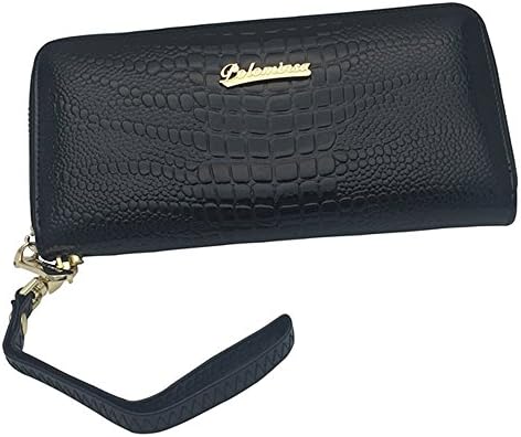 POLOMINSA Leather Long Wallet / Cards Protector for Women ( Black)