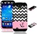 Galaxy S4 Case, Bastex Heavy Duty Hybrid Soft Baby Pink Silicone Cover Chevron Pink Love Anchor Design Hard Case for Samsung Galaxy S4 i9500