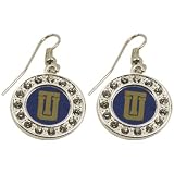 Tulsa Golden Hurricane Ladies Round Crystal Earrings