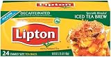 Lipton, Decaffeinated Iced Tea Brew Tea Bags, 24 Count Boxes (Pack of 12)