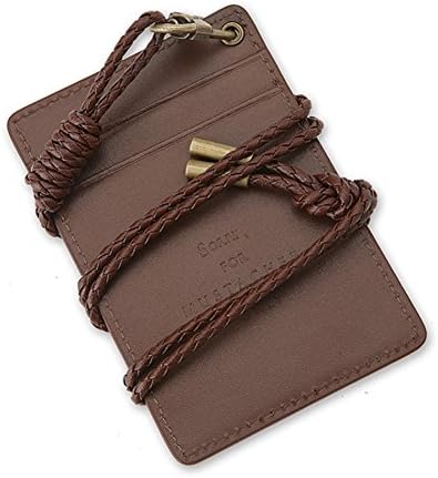 Customellow Men's Thin Card Holder with Detachable Strap (Brown)