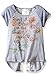 Beautees Girls' Mini Stripe Top W/Floral Scn
