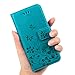 iPhone 6S Case, YOKIRIN PU Leather Case Butterfly Flowers Case with Magnetic Flip Card Holders for iPhone 6S iPhone 6 (Blue)