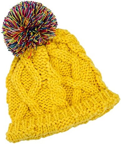 Toddler Kids Boy Girl Winter Crochet Knitted Beanie Hat (Mustard Yellow)