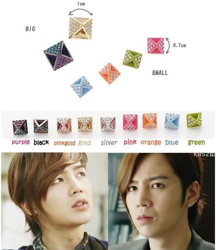 Korea Accessory Jang Keun Suk St/ Pyramid Small Black Pierce [One Piece] (MADC426_Smallblack)