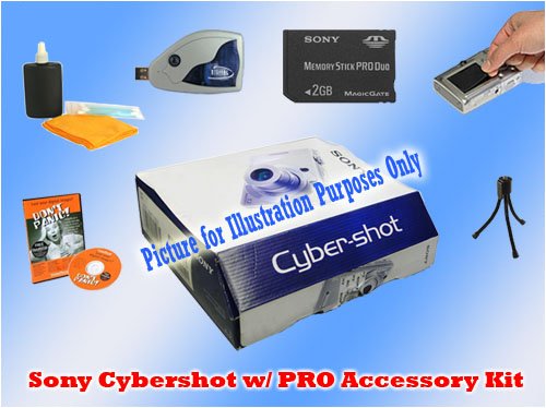 Sony Cybershot Black DSC-W150 W/ 2GB PRO Accessory Kit