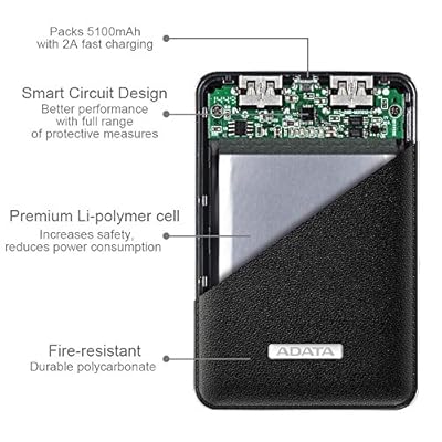 ADATA PV120 Power Bank is an Elegant Companion for Your Mobile Life(APV120-5100M-5V-CBK)