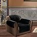 Elegance Linen Quilted Pet Dog Children Kids Furniture Protector Slip Cover Black Chair