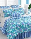 Lilly Pulitzer Jungle Orchid Twin Bedskirt Striped Aqua
