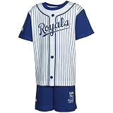 MLB Infant/Toddler Boys' Kansas City Royals Screen Print Short Set (Royal, 4T)