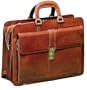 Mancini Italian Leather Triple Compartment Laptop Briefcase 17"
