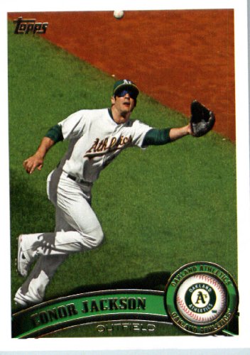 2011 Topps Update Series Baseball Card # US161 Conor Jackson - Oakland Athletics - MLB Trading Card In Protective Screwdown Case!