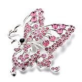 Pugster Fascinating Rose Crystal Shinning Butterfly Brooches And Pins