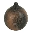 Handcrafted Chocolate Brown Terracotta Vase - Swirl Design