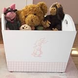 stacking bins pink gingham (set of 2)