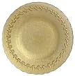 Bottom Painted Glass Fleur De Lis Design Gold Salad Plate 8.25" D Set of Two