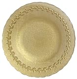 Bottom Painted Glass Fleur De Lis Design Gold Salad Plate 8.25" D Set of Two