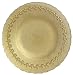 Bottom Painted Glass Fleur De Lis Design Gold Salad Plate 8.25" D Set of Two