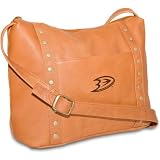 NHL Anaheim Ducks Pangea Tan Leather Women's Mini Top Zip Handbag