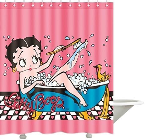 Window curtain drape Custom Pink Betty Boop Bathe Pattern Bath Fabric