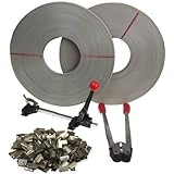 Anytime Tools Complete Packaging STRAPPING TOOL KIT + 400 Seals + 2 Banding Rolls 345 ft. Supply