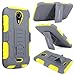 Cellularvilla Kickstand Case For BLU Studio 5.0 D530 Yellow Grey 3pc 3rd Gen Hard Soft Hybrid Kickstand Case with Holster Belt Clip Case Cover