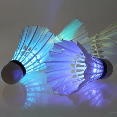 EUBEST Dark Night 4 Pcs Colorful LED Badminton Feather Shuttlecock Shuttlecocks New